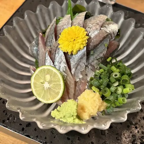 Fresh Pacific saury sashimi