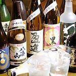 厳選した焼酎と、こだわりの日本酒