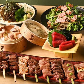 串焼き・鮮魚の刺身を堪能