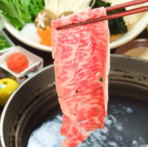 Enjoy shabu-shabu and sukiyaki in a sophisticated space.