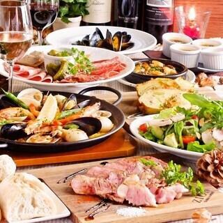 【套餐B】烤西班牙栗子猪肉等 ★ 2小时畅饮 × 10道菜 ★ 5,500日元