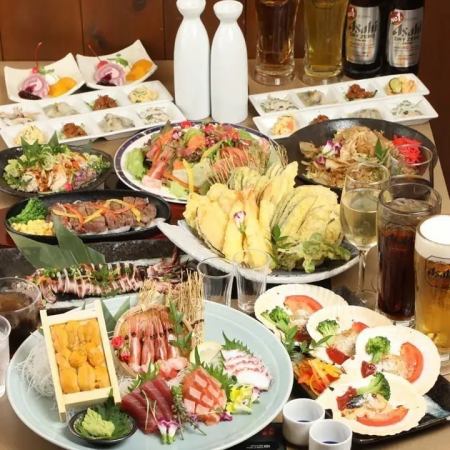 [3 hours of all-you-can-drink included] If you are looking for a slightly luxurious banquet, try the "Botan Course" [10 dishes in total]