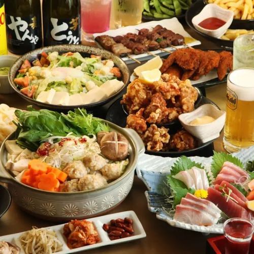 [3 hours all-you-can-drink included] "Manpuku Course" that spreads "happiness" in your mouth [9 dishes in total]