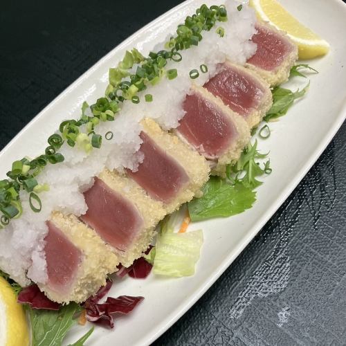 Rare tuna cutlet with grated ponzu sauce