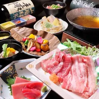 9/1~11/6まで【能登豚と鮪のしゃぶしゃぶコース】2時間飲み放題付き全9品7,000円