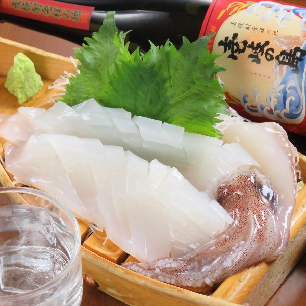 [Special squid sashimi (half size), Iki seafood dish / total of 7 items] This is a good deal for 2 people♪ Limited course for 6,000 yen for 2 people