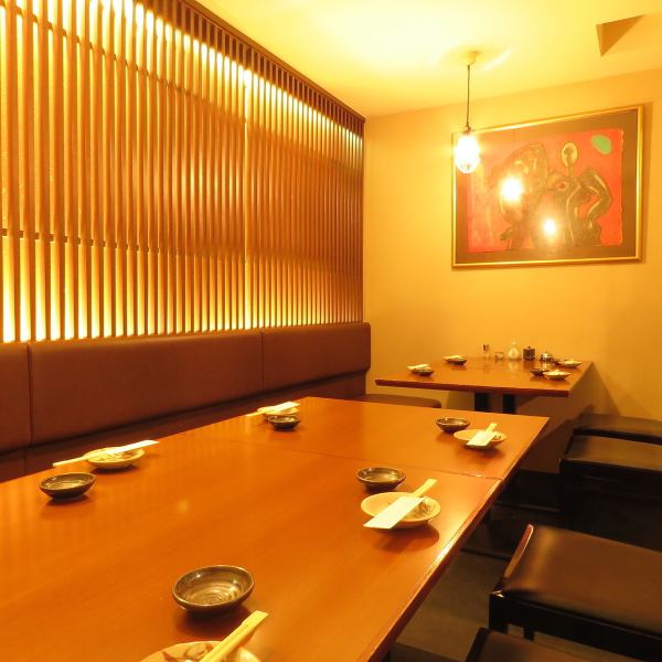 ≪Semi-private room for up to 10 people≫ Recommended for small parties, the semi-private room offers a space where you can enjoy meals and our specialty "Iki shochu"! Perfect for meetings.The all-you-can-drink course is 5,000 yen and is OK for up to 4 people!