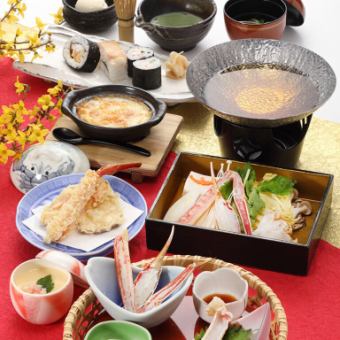 <Lunchtime Crab Kaiseki> Tsubaki 5,390 yen (tax included) *Lunchtime only