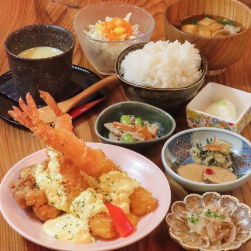 桜姫鶏チキン南蛮&エビフライランチ