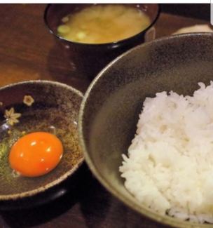 Egg over rice with freshly laid thick eggs