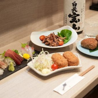 【2時間飲み放題付き】6,000円（税込）コース■新鮮なお刺身から焼き物まで勢揃いした人気プラン