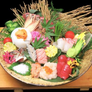 [生魚片精心挑選的材料。]一道套餐“生魚片”。請享用早晨購買的新鮮食材。