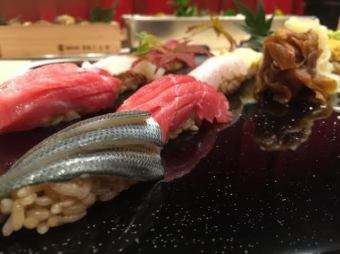 「江户前握寿司和两道菜」