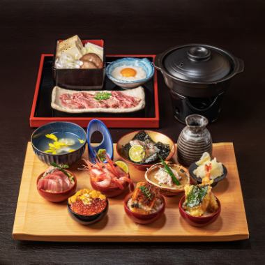 【国産和牛】極みおちょこ丼　和牛すき焼き鍋セット　(ランチ/ディナー）