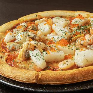 Seafood pizza