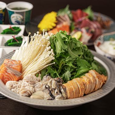 [★Year-end party/New Year's party★] 《Uohide Gout Hot Pot Course》Luxurious winter seasonal hot pot! 6 dishes & 2 hours of all-you-can-drink included