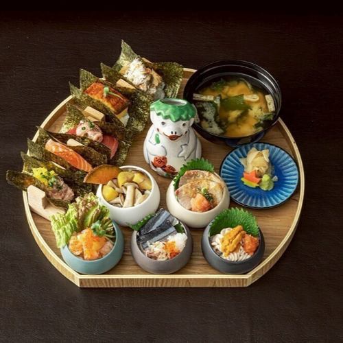 【ランチ】★秋冬限定★Premium！おちょこ丼＆手巻き10種セット