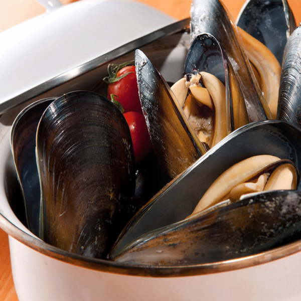 Most popular! Mussels steamed in wine