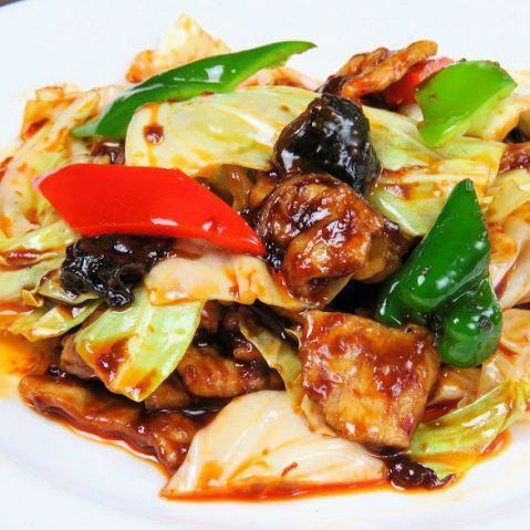 Stir-fried pork with Chinese miso (with Chinese bread)