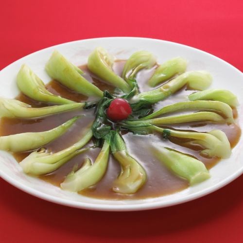 Boiled bok choy in oyster sauce