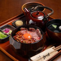 当店でしか味わえない黒毛和牛の鰻牛まぶし