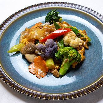 太麺米粉麺の辛味炒め