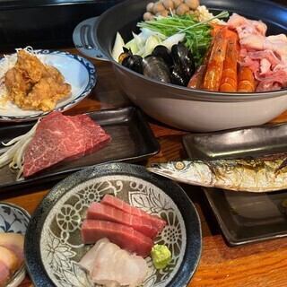 【大満足】飲み放題付きで楽しむ◎旬の味覚を楽しめる「彩り和膳寄せ鍋コース」