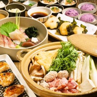 ★Very satisfying★ [2 hours all-you-can-drink included & choice of hotpot] Enjoy the taste of wild yam! Course (7 dishes total) 8,000 yen (tax included)
