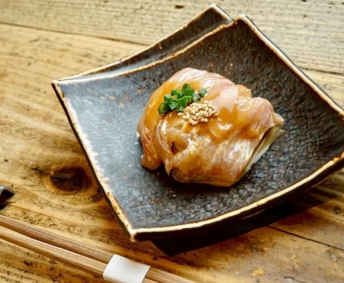 桜鯛と長芋の柚子みそあえ