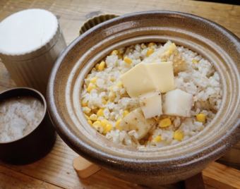 もろこしと長芋の土鍋ご飯