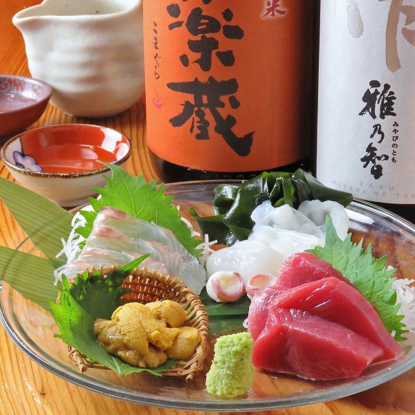 Assorted fresh sashimi delivered daily