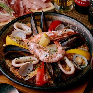 歓送迎会【2H飲み放題付】パエリア,生ハム,アヒージョ等名物を楽しめる〈全13品〉7500円→6500円