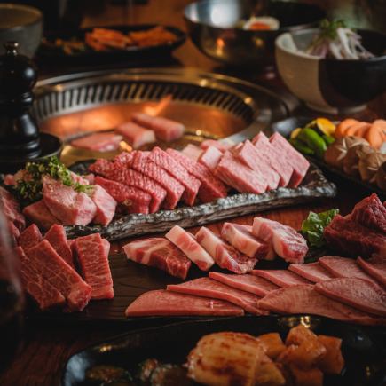 Sirloin steak and grilled shabu-shabu included [Limited course] 16 dishes total 6,300 yen (+300 yen for additional nigiri sushi)