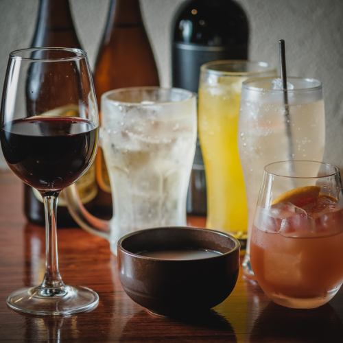 Together with the finest Japanese black beef.A wide variety of drink menus!