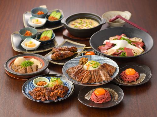 【名物牛たん焼きやローストユッケなど】東山食べ比べコース120分飲み放題付き♪5000円（税込）