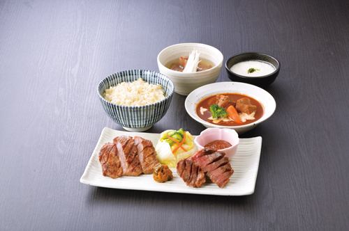 仙台たん定食（牛たん・とんたん・シチュー）