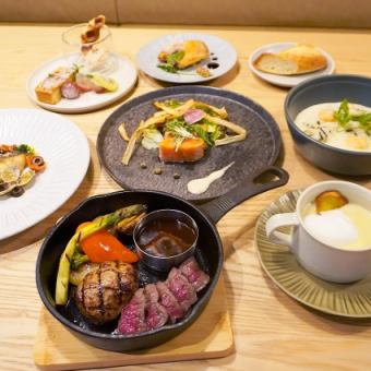 ディナーコース◆フード７種類5500円＋生ビール付き飲み放題2000円のコース7500円(税込)