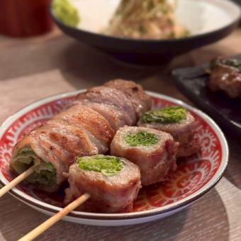 【평일 한정 코스】인기의 엄선 야채 감아 꼬치 5종 첨부(요리 전 9품)+120분 음료 무제한 첨부의 유익한 코스♪