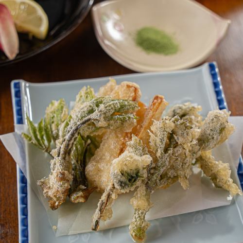 旬食材の揚げたて天ぷらも絶品！