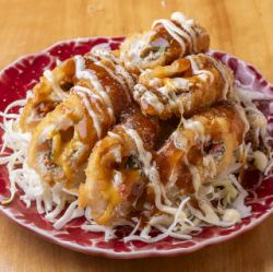 Higo red chicken fillet, mentaiko and cheese cutlet