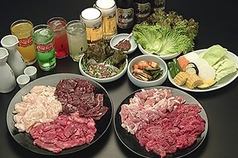 スタミナ満点の焼肉と、2時間飲み放題の大満足コース！ 