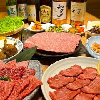 附2小時無限暢飲◆套餐A◆還有生啤酒◎鹽舌、牛腩、裡肌肉等人氣經典烤肉♪