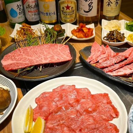 2 시간 음료 무제한 ◆ B 코스 ◆ 생맥주도 ◎ 두껍게 썬 탄 · 상하라미 · 상 로스 등을 즐길 ♪
