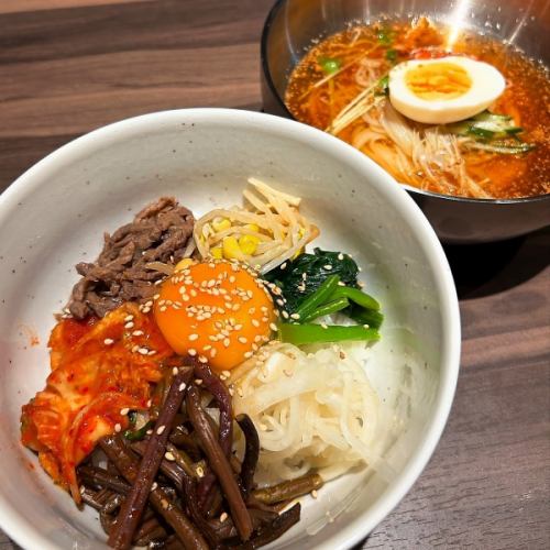 ビビンバと冷麺セット