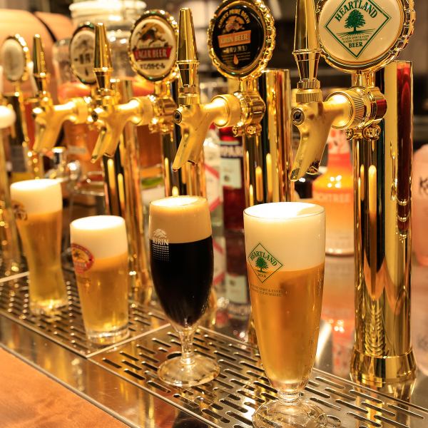 [Equipped with a server serving four types of Kirin draft beer] The rare Kirin beer [Heartland] is also available all-you-can-drink ♪ Please try it for yourself.