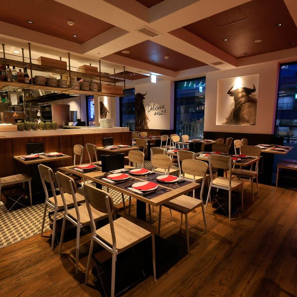 【貸切着席68名様立食最大80名様】1番人気はシュラスコ食べ放題＆4種麒麟樽生ビアサーバー完備。各種企業パーティー/結婚式2次会/などオススメ！さいたま新都心のシュラスコレストラン　通常の予約/貸切/個室/様々なコースをご用意してお客様をお待ちしております。