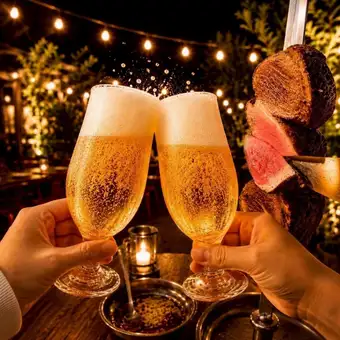 ★Dinner★ All-you-can-eat churrasco (20 varieties) + 2 hours of all-you-can-drink alcohol: 6,000 yen (4 types of beer taps available)