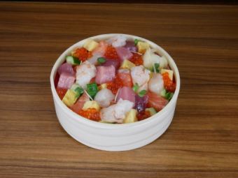 Premium scattered sushi