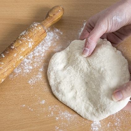 Handmade pizza dough