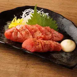 Broiled marinated cod roe